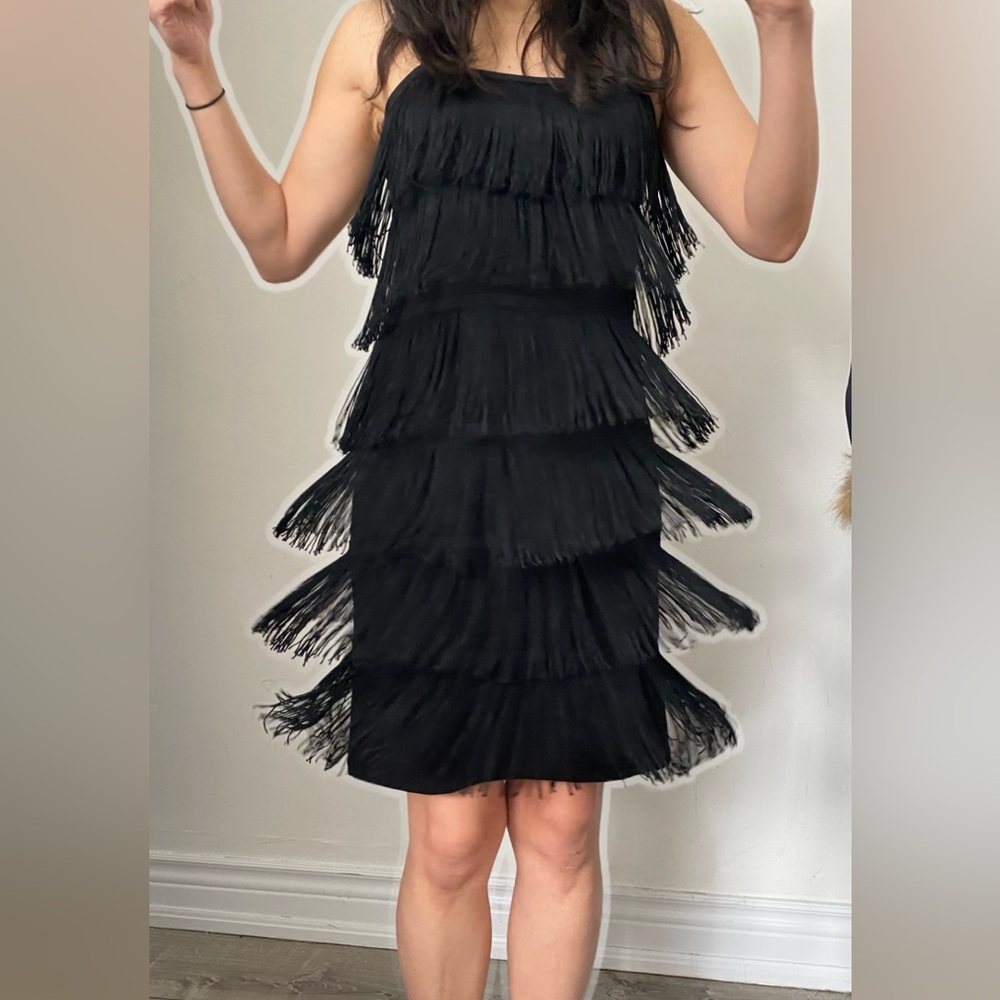 Michael Kors Black Fringe Mini Dress